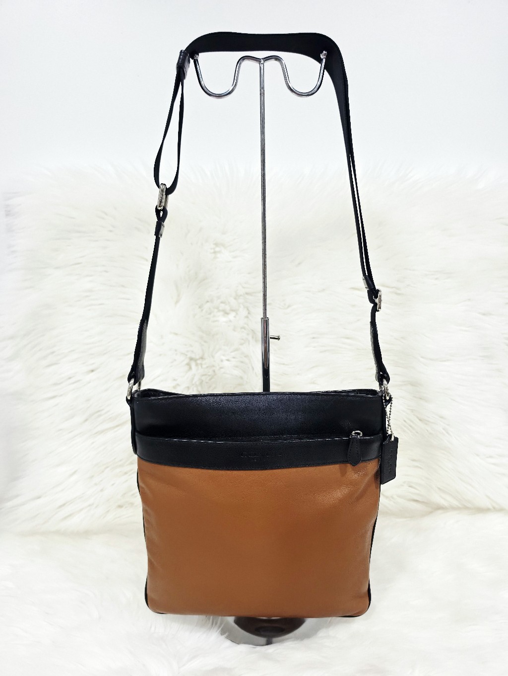 Coach Legacy Leather Crossbody Messenger Bag Brown Black F71842